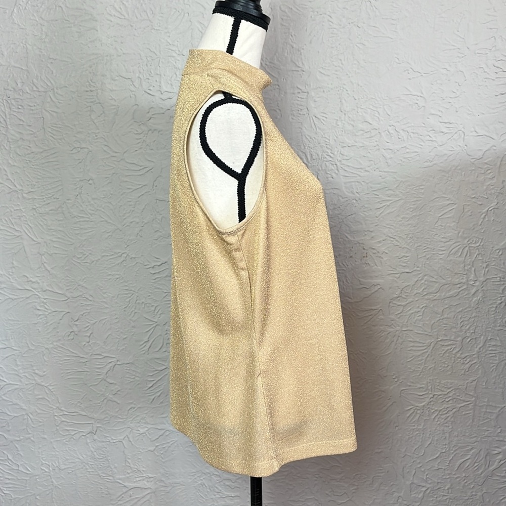 St. John Sport by Marie Gray Shimmery Mock Neck Sleeveless Top - Picture 2 of 8